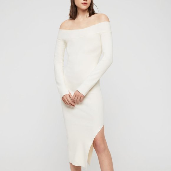 All Saints Dresses & Skirts - Allsaints Alyssa Dress Knit Bodycon Chalk White M